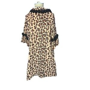 Elizabeth Wilson Dress Preppy Cheetah Corduroy Old Money Mob Wife Funky Medium